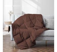 Puredown Soft Feather Down Throw Blanket Lightweight Packable Couch Throw for Indoor and Outdoor Use 50""""X70"""" Chocolate