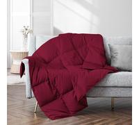 puredown Soft Feather Down Throw Blanket Lightweight Packable Couch Throw for Indoor and Outdoor Use 50X70 Wine