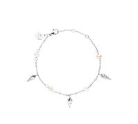 Purelei® Akala - Bracciale da donna con ciondolo a conchiglia e perle d'acqua dolce, in acciaio inox placcato oro 18 carati, regolabile 16-19 cm, impermeabile, Eine Grösse, Acciaio inossidabile, Agata