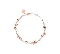 Purelei Alohi Heart - Bracciale da donna a due file di cuori, realizzato in acciaio inossidabile resistente di alta qualità, lunghezza regolabile da 16 a 19 cm, di ispirazione hawaiana e impermeabile