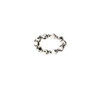 Purelei® Anello Coast - Anello elastico in diaspro dalmata e acciaio inossidabile in oro, argento o oro rosa - Taglie S/M & M/L - Elegante e personalizzabile - Fidget - Anxiety, S-M, Acciaio