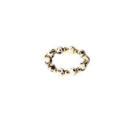 Purelei® Anello Coast - Anello elastico in diaspro dalmata e acciaio inossidabile in oro, argento o oro rosa - Taglie S/M & M/L - Elegante e personalizzabile - Fidget - Anxiety, M-L, Acciaio