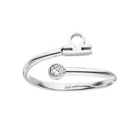 Purelei® Anello con segno zodiacale - Anello da donna impermeabile in acciaio inox durevole - Anelli regolabili da 50 a 60 - Gioielli alla moda per il tuo look personalizzato, Gemma, Gemma di zircone