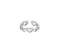 Purelei Anello da donna a forma di cuore, elegante anello da donna in acciaio inox resistente (placcato oro 14 carati), anelli impermeabili, gioielli per il tuo look individuale, anello aperto