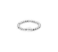 Purelei® Anello di fiore elastico - Anello con perle di vetro bianco e sfere di metallo in acciaio inox - Taglie S/M & M/L - Acciaio inossidabile in oro, argento o oro rosa - Anxiety - Fidget, M-L