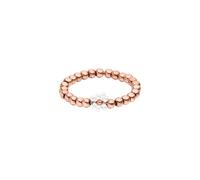 Purelei® Anello di fiore elastico - Anello con perle di vetro bianco e sfere di metallo in acciaio inox - Taglie S/M & M/L - Acciaio inossidabile in oro, argento o oro rosa - Anxiety - Fidget, S-M