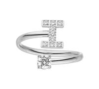 Purelei® Anello Lettere - Anello da donna in acciaio inossidabile resistente - Anelli impermeabili - Anelli regolabili dalla taglia 50 alla 60 - Gioielli alla moda per il tuo look personalizzato