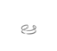 Purelei® Mau Ring regolabile - Anello regolabile in oro, argento e oro rosa - Design elegante con aspetto attorcigliato - Taglie S/M e M/L - Acciaio inossidabile di alta qualità (M/L, Arganto)