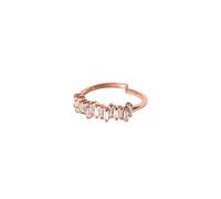 Purelei Anello Powder (oro, argento), anello da donna in argento placcato oro 18 carati, resistente all'acqua con pietre asimmetriche, regolabile, regalo per donne (S/M, Oro rosa)