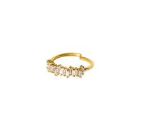 Purelei Anello Powder (oro, argento), anello da donna in argento placcato oro 18 carati, resistente all'acqua con pietre asimmetriche, regolabile, regalo per donne (M/L, Oro)