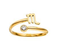 Purelei Anello segno zodiacale - Anello da donna impermeabile in acciaio inossidabile resistente - Anelli regolabili dalla taglia 50 alla 60 - Gioielli alla moda per il tuo look individuale, 60-66 cm