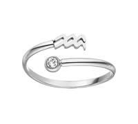Purelei Anello segno zodiacale - Anello per donna in acciaio inossidabile resistente - Anello regolabile da taglia 50 a 60 - Gioiello di fantasia per il tuo look personale, 60-66 cm