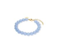 Purelei Blue Lagoon - Bracciale da donna con perle di vetro azzurro, regolabile da 16 a 20 cm, gioiello da donna in acciaio inox, bracciale estivo da regalo, Eine Grösse, Acciaio inossidabile, Agata