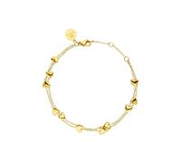 Purelei® Alohi Heart Bracciale - Bracciale doppio petto a cuore in acciaio inox color oro, argento e oro rosa, Eine Grösse, Acciaio inossidabile, Agata
