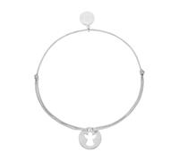 Purelei Bracciale Angel, Bracciale dell'angelo custode per donne e bambini, Bracciale portafortuna in nylon con ciondolo in acciaio inossidabile, lunghezza regolabile individualmente (Argento)