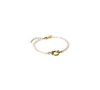 Purelei Bracciale con perle d'acqua dolce e occhiello per perline, in acciaio inox placcato oro 14 K/18 K, 16-19 cm, elegante e combinabile, regolabile, Eine Grösse, Acciaio inossidabile, Agata