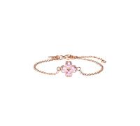 Purelei Bracciale Cuore Rosé, impermeabile e regolabile, in acciaio inox con quadrifoglio e zirconi color rosa, placcato oro 14 K e oro rosa 18 carati, simbolo di felicità e amore, Eine Grösse