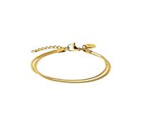 Purelei Bracciale da donna a due strati: cinturino regolabile impermeabile con design a catena a serpente a doppio strato per un look elegante, Eine Grösse, Acciaio inossidabile, Agata