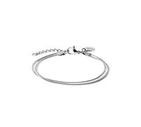 Purelei Bracciale da donna a due strati: cinturino regolabile impermeabile con design a catena a serpente a doppio strato per un look elegante, Eine Grösse, Acciaio inossidabile, Agata