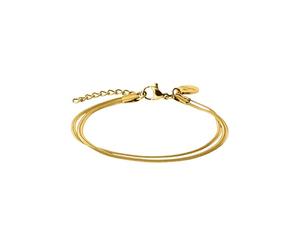 Purelei Bracciale da donna a due strati: cinturino regolabile impermeabile con design a catena a serpente a doppio strato per un look elegante, Eine Grösse, Acciaio inossidabile, Agata