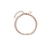Purelei Bracciale Double Elegance - Combinazione doppia fila di catena & Snake Chain, impermeabile e regolabile - Acciaio inossidabile placcato oro 14 K, placcato oro rosa 18 carati o argento, Eine