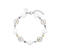 Purelei® Bracciale Flowering (Argento) - Bracciale Donna elegante - Acciaio inossidabile - Lunghezza regolabile 16-19 cm - Ispirato dalle Hawaii e resistente all'acqua
