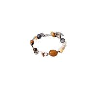 Purelei® Bracciale Hawaiian Sunset - con agata, sodalite, citrino e perle d'acqua dolce - Acciaio inossidabile placcato oro 18 carati - Gioielli da donna 17 - 20 cm - Braccialetto con pietre preziose
