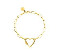 Purelei® Bracciale Palekana Heart (oro, argento, oro rosa), Bracciale donna in acciaio inossidabile con ciondolo a forma di cuore, Gioielli durevoli, Lunghezza regolabile 19 cm (Oro)