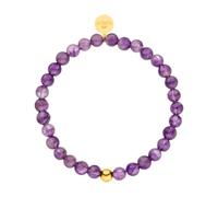 Purelei Bracciale Purple Sky (oro, argento), Bracciale da donna e da uomo in pietra naturale atemista, Bracciale di perle uomo elastico con logo, waterproof, taglia unica (Oro)