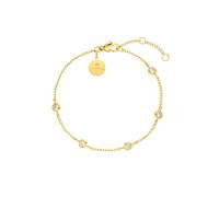 Purelei® Bracciale Spotlight, bracciale da donna in acciaio inossidabile resistente, bracciale resistente all'acqua con perle di ametista, lunghezza regolabile 16-19 cm (Oro)