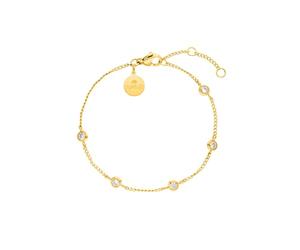 Purelei Bracciale Spotlight, bracciale da donna in acciaio inossidabile resistente, bracciale resistente all'acqua con perle di ametista, lunghezza regolabile 16-19 cm