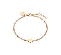 Purelei Bracciale Tiny Flower in acciaio inox placcato oro 14 carati | regolabile da 16 a 19 cm, ciondolo da 6 x 6,2 mm, da indossare tutti i giorni, impilabile, design estivo