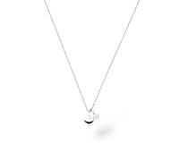 Purelei Brave Collana da donna in argento chiaro, catena in acciaio inossidabile placcato argento, ciondolo a forma di cuore e zirconi bianchi, regolabile 50-55 cm