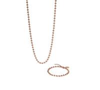 Purelei Bubbly Duo - Set di 2 gioielli con catena a sfere e bracciale a sfera, in acciaio inox, lunghezza regolabile 16-45 cm, oro/argento/oro rosa, 45 cm, Acciaio inossidabile, Agata