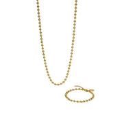 Purelei Bubbly Duo - Set di 2 gioielli con catena a sfere e bracciale a sfera, in acciaio inox, lunghezza regolabile 16-45 cm, oro/argento/oro rosa, 45 cm, Acciaio inossidabile, Agata