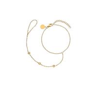 Purelei Catena per mano Infinity - Design traforato con tre pietre di zircone scintillanti, impermeabile e regolabile - Acciaio inossidabile, placcato oro 14 carati, placcato oro rosa 18 carati o