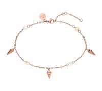 Purelei - Cavigliera Akala da donna - Acciaio inossidabile placcato oro 18K/rosa/argento - Con vere perle d'acqua dolce e ciondoli a conchiglia - Regolabile 21-25 cm - Cavigliera estiva, Eine Grösse