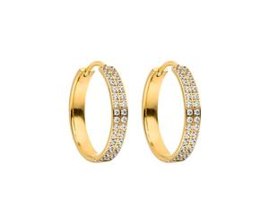 PURELEI® City Lights - Orecchini da donna in resistente acciaio inossidabile - Orecchini da donna resistenti all'acqua - Diametro 24,8 mm - Gioielli alla moda per un look personalizzato (Oro)