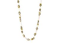 Purelei® Coast - Collana da donna in acciaio inox placcato oro 18 carati, con madreperla, diaspro dalmata e serpentina, lunghezza regolabile 40-45 cm, design senza tempo ispirato alla costa e alla