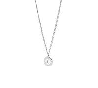 Purelei® Coin - Collana da uomo regolabile in acciaio inox con ciondolo e punzonatura a fantasia - placcato oro 18 carati o argento - gioielli da uomo discreti, Länge: 45-50 cm, Acciaio inossidabile