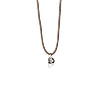 Purelei® Collana a conchiglia con nastro intrecciato, ciondolo marittimo e acciaio inossidabile in oro, argento o oro rosa, 40-45 cm, marrone scuro, stile boho estivo, Länge: 40 - 45 cm, Acciaio