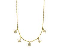 Purelei® Collana a farfalla (oro, oro rosa), impermeabile da donna, con 5 ciondoli a forma di farfalla, collana da donna in acciaio inox con pietre semipreziose, regalo per donne, Acciaio