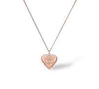 Purelei Collana a forma di cuore con occhio, in acciaio inox placcato oro 18 carati, oro rosa/argento, pietra preziosa con zirconi, regolabile 50-55 cm, collana da donna con ciondolo a forma di cuore