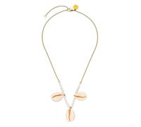 Purelei Collana a pendente, impermeabile e regolabile, in acciaio inox con ciondolo a conchiglia e dettagli in perle, placcato oro 14 K/18 K, delicato look estivo con aloha Vibes, Eine Grösse, Acciaio
