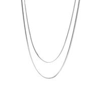Purelei® Collana Due Layers, Acciaio Inossidabile, Resistente All'Acqua, Design Semplice, Lunghezza 40-45 cm