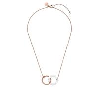 Purelei Collana Infinity Pearl - impermeabile e regolabile | catena in acciaio inox con anelli intrecciati e perline | placcatura in oro 14 K/18 carati | simbolo di legame e eternità, Eine Grösse