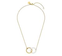 Purelei Collana Infinity Pearl - impermeabile e regolabile | catena in acciaio inox con anelli intrecciati e perline | placcatura in oro 14 K/18 carati | simbolo di legame e eternità, Eine Grösse