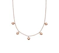 Purelei® Collana Kalea Heart (oro, argento, oro rosa), Collana da donna in acciaio inossidabile con 5 pendenti a cuore, collana lunga resistente all'acqua, regolabile da 40 a 45 cm (Oro rosa)