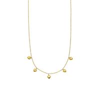 Purelei® Collana Kalea Heart (oro, argento, oro rosa), Collana da donna in acciaio inossidabile con 5 pendenti a cuore, collana lunga resistente all'acqua, regolabile da 40 a 45 cm (Oro)