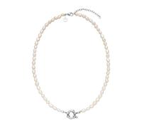 Purelei® Collana Pearl Charm - Elegante collana con perle d'acqua dolce e occhiello per charm | Acciaio inossidabile placcato oro 18K, argento, oro rosa, Länge: 40-45 cm, Acciaio inossidabile, Abalone